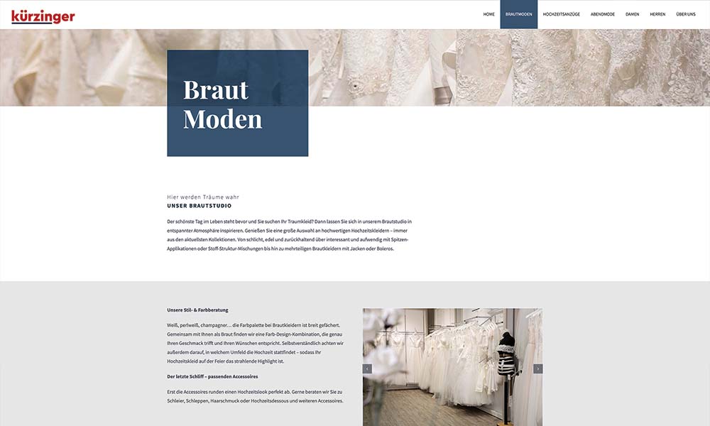 kuerzinger-brautmoden-website