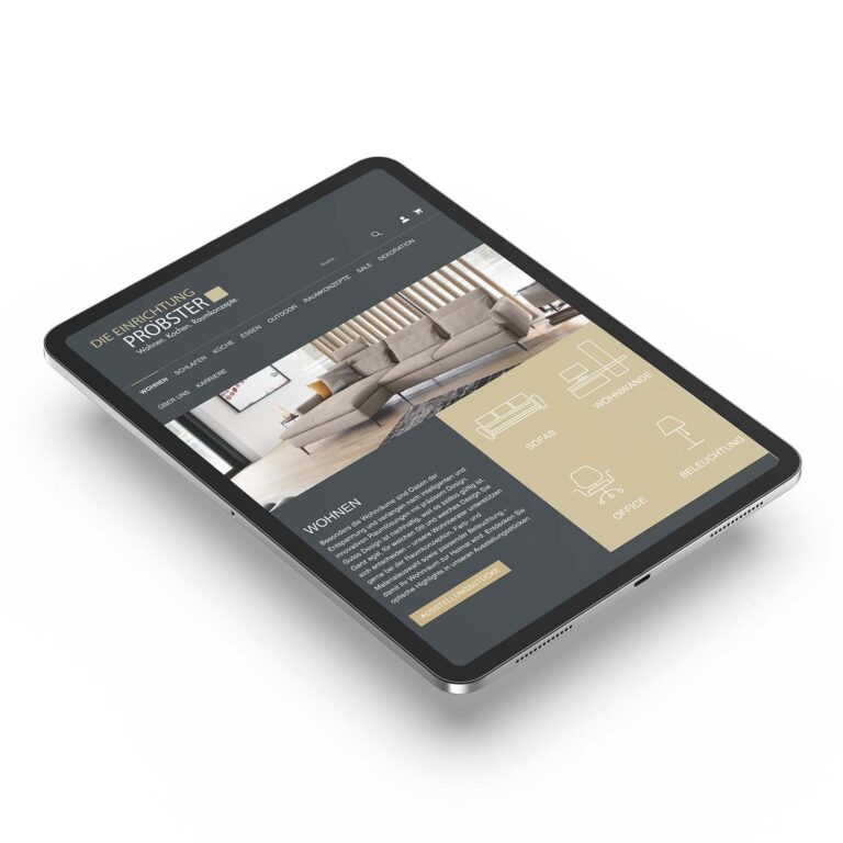 Einrichtung Pröbster – Onlineshop - Agentur Neumarkt mr. pixel